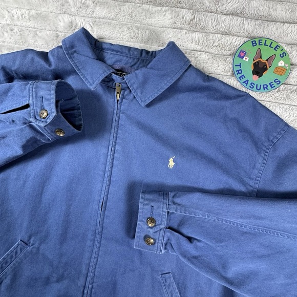 Polo‎ Ralph Lauren XL Bi-Swing Luxury Navy  Full Zip Bomber Jacket Tan Pony $168 - Picture 1 of 12